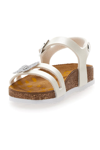 Sandali bianchi con fiore glitter Pittarello Bio 257A010SR