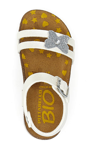 Sandali bianchi con fiore glitter Pittarello Bio 257A010SR