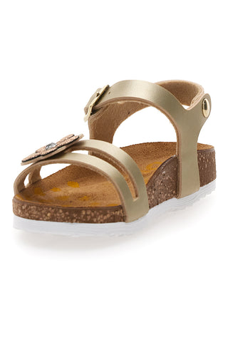 Sandali oro con fiore glitter Pittarello Bio 257A007SR