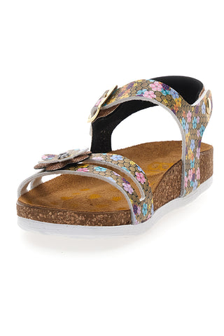 Beige Sandalen mit farbigen Strasssteinen Pittarello Bio 257A007SR