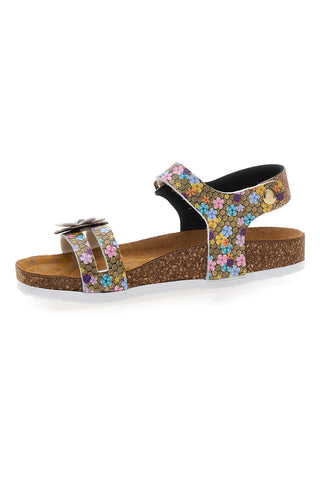 Beige Sandalen mit farbigen Strasssteinen Pittarello Bio 257A007SR