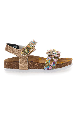 Sandalen sabbia mit glitzernder Blume Pittarello Bio 257A007SR