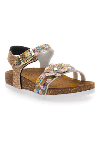 Sandalen sabbia mit glitzernder Blume Pittarello Bio 257A007SR