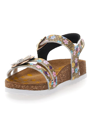Sandali sabbia con fiore glitter Pittarello Bio 257A007SR