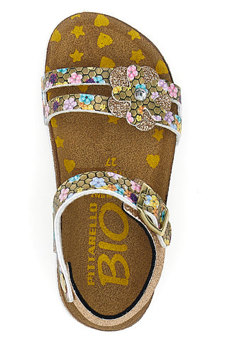 Sandalen sabbia mit glitzernder Blume Pittarello Bio 257A007SR