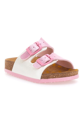 Ciabatte bianche con dettagli rosa Pittarello Bio 257A206SR