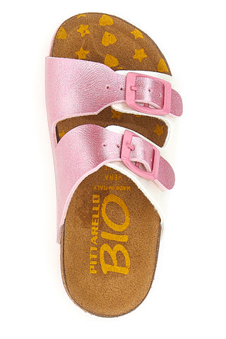 Ciabatte bianche con dettagli rosa Pittarello Bio 257A206SR
