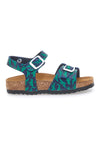 Sandali verdi con stampa jungle e doppia fibbia PITTARELLO BIO 257A066SR