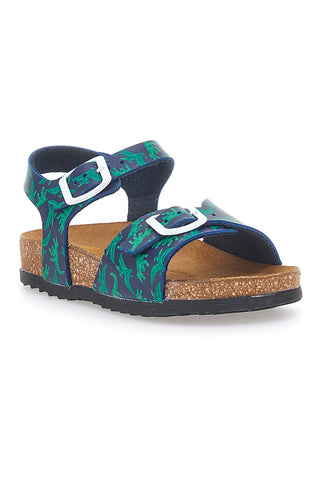 Sandali verdi con stampa jungle e doppia fibbia PITTARELLO BIO 257A066SR