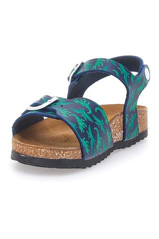 Sandali verdi con stampa jungle e doppia fibbia PITTARELLO BIO 257A066SR
