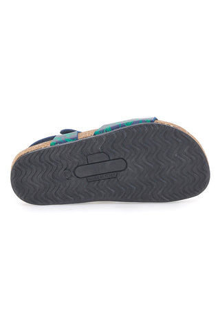 Sandali blu e verdi con stampa jungle e doppia fibbia PITTARELLO BIO 257A066SR