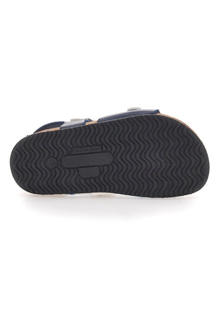 Sandali blu con fantasia marina e plantare in sughero PITTARELLO BIO 257A066SR
