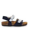 Sandali blu con cinturini stampati e plantare preformato Pittarello Bio 257A066SR