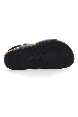 Sandali blu con cinturini stampati e plantare preformato Pittarello Bio 257A066SR
