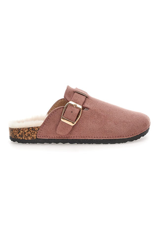 Pantofole rosa con fibbia e interno con pelo Pittarello Love 1071