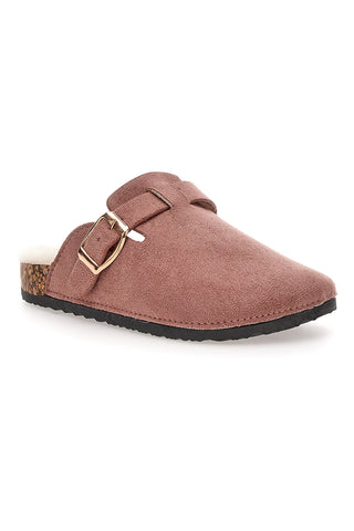 Pantofole rosa con fibbia e interno con pelo Pittarello Love 1071