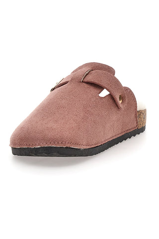 Pittarello Love 1071 Rosa Hausschuhe mit Schnalle und Fellfutter