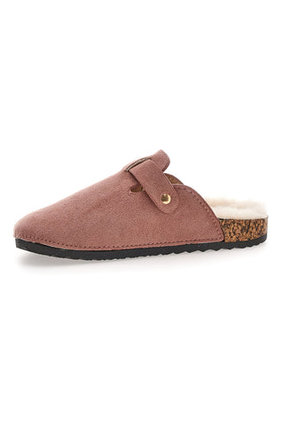Pantofole rosa con fibbia e interno con pelo Pittarello Love 1071
