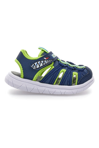 Sandali blu e verdi con strappo Pitt kids K25506