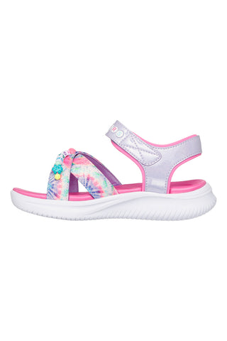 Sandali rosa con stampa tie dye Skechers Jumpsters Sandal Tie Dye Bffs