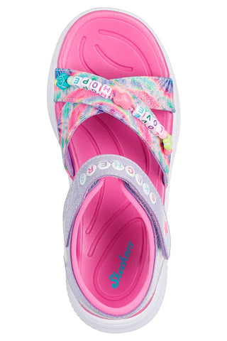 Sandali rosa con stampa tie dye Skechers Jumpsters Sandal Tie Dye Bffs