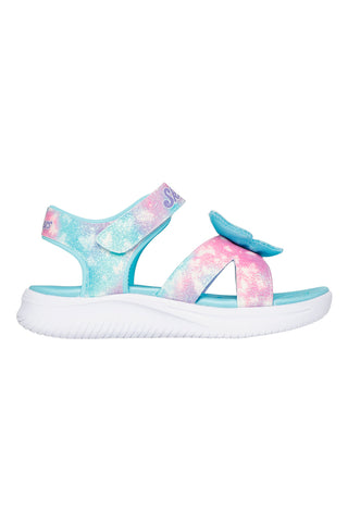 Sandali celesti con farfalla luminosa Skechers Jumpsters Sandal Butterfly Brights