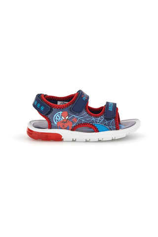 Blaue und rote Sandalen mit Riemen und Spiderman Lichter M14368