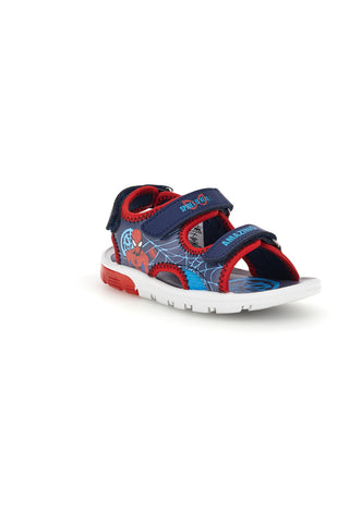 Blaue und rote Sandalen mit Riemen und Spiderman Lichter M14368