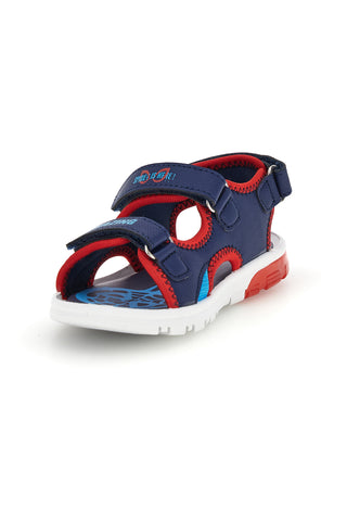 Blaue und rote Sandalen mit Riemen und Spiderman Lichter M14368