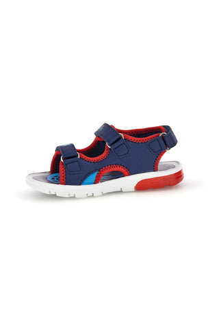 Blaue und rote Sandalen mit Riemen und Spiderman Lichter M14368