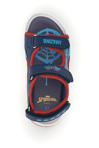 Blaue und rote Sandalen mit Riemen und Spiderman Lichter M14368