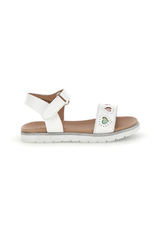 Sandali primi passi bianchi con cuoricini Pitt kids 392616S