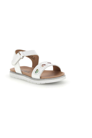 Sandali primi passi bianchi con cuoricini Pitt kids 392616S