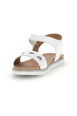 Sandali primi passi bianchi con cuoricini Pitt kids 392616S