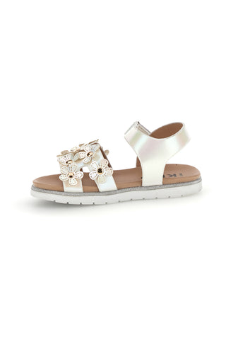 Sandali bianchi con applicazioni floreali Pitt kids 392618S