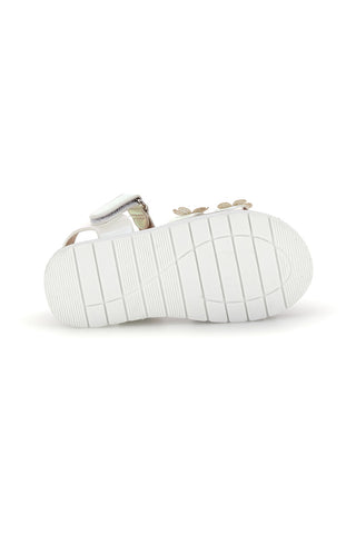 Sandali bianchi con applicazioni floreali Pitt kids 392618S