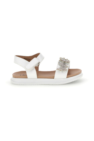 Sandali primi passi bianchi con strass a farfalla Pitt kids 392620S