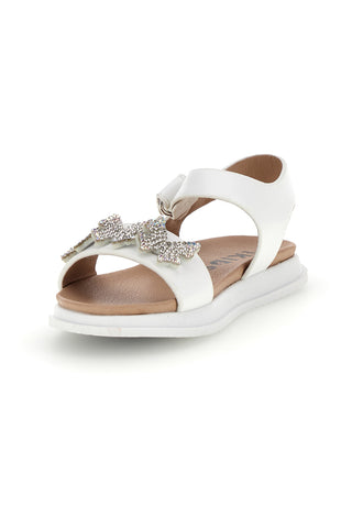 Sandali primi passi bianchi con strass a farfalla Pitt kids 392620S