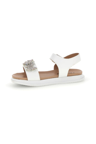 Sandali primi passi bianchi con strass a farfalla Pitt kids 392620S