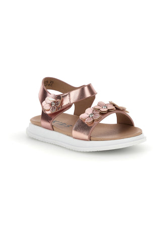 Sandali primi passi rosa con applicazioni floreali Pitt kids 392622S