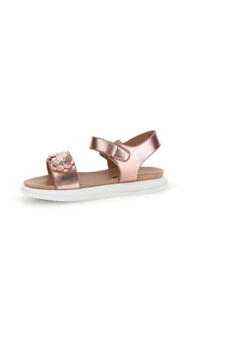 Sandali primi passi rosa con applicazioni floreali Pitt kids 392622S