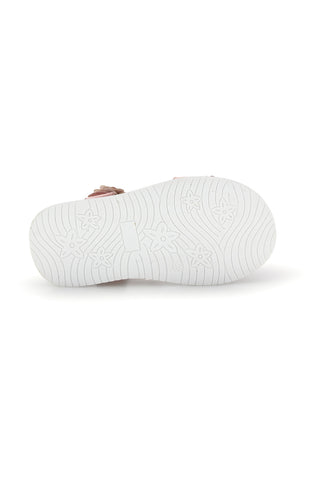 Sandali primi passi rosa con applicazioni floreali Pitt kids 392622S