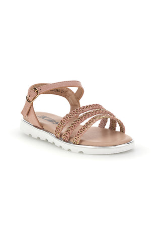 Sandali beige con cinturini intrecciati Pitt kids 392638S