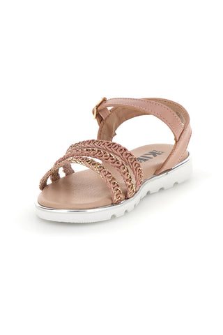 Sandali beige con cinturini intrecciati Pitt kids 392638S