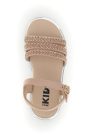 Sandali beige con cinturini intrecciati Pitt kids 392638S