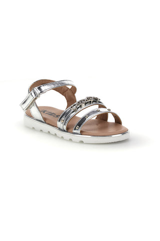 Sandali argento con charm con brillantini Pitt kids 392624S