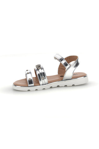 Sandali argento con charm con brillantini Pitt kids 392624S