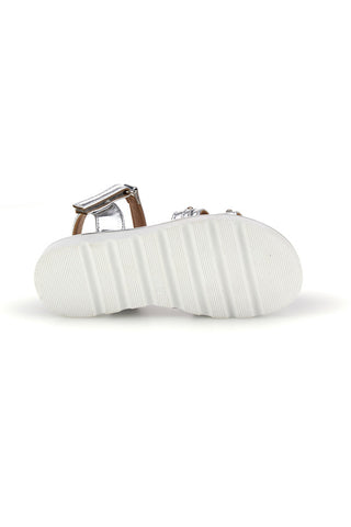 Sandali argento con charm con brillantini Pitt kids 392624S