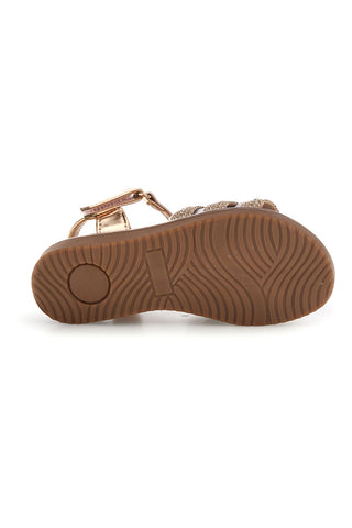Sandali oro rosa con cinturini intrecciati Pitt kids 392625S