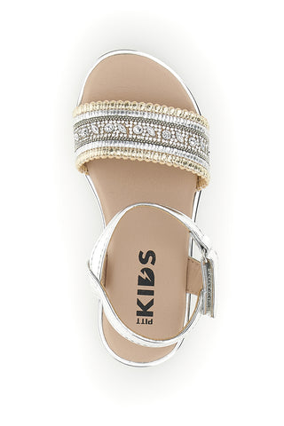 Sandali argento oro cinturino regolabile Pitt kids 392626S